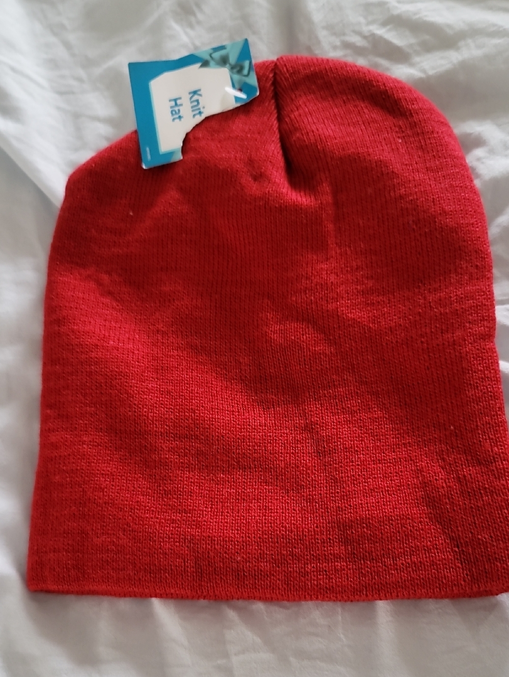 Red Knit Beanie Hat - Unbranded